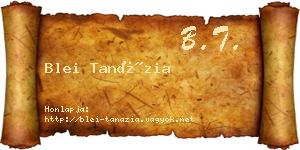 Blei Tanázia névjegykártya